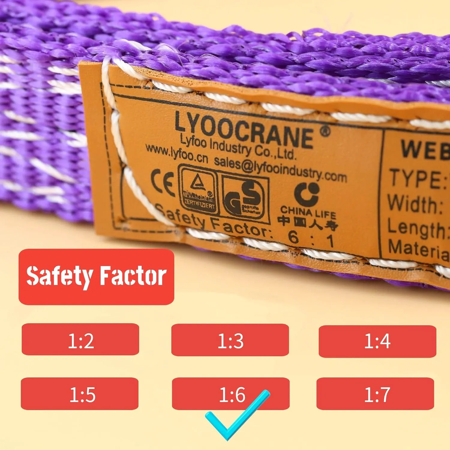 2-Pack 6:1 Safety Factor 1" X3' Lifting Slings 2200 lbs Webbing Sling 2 ply Polyester Lifting Strap with Twisted Eye & Eye for Industrial Shop Use
