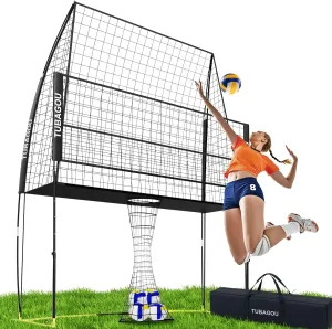2025 Upgraded Volleyball Training Equipment Net Volleyball Spike Trainer for Indoor and Outdoor Volleyball Practice Net Station, Perfect for Team or Solo Training, Home Volleyball Net