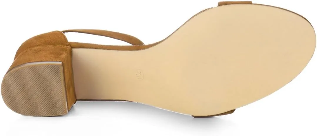 Allegra K Women's Open Toe Block Heel Ankle Strap Sandals