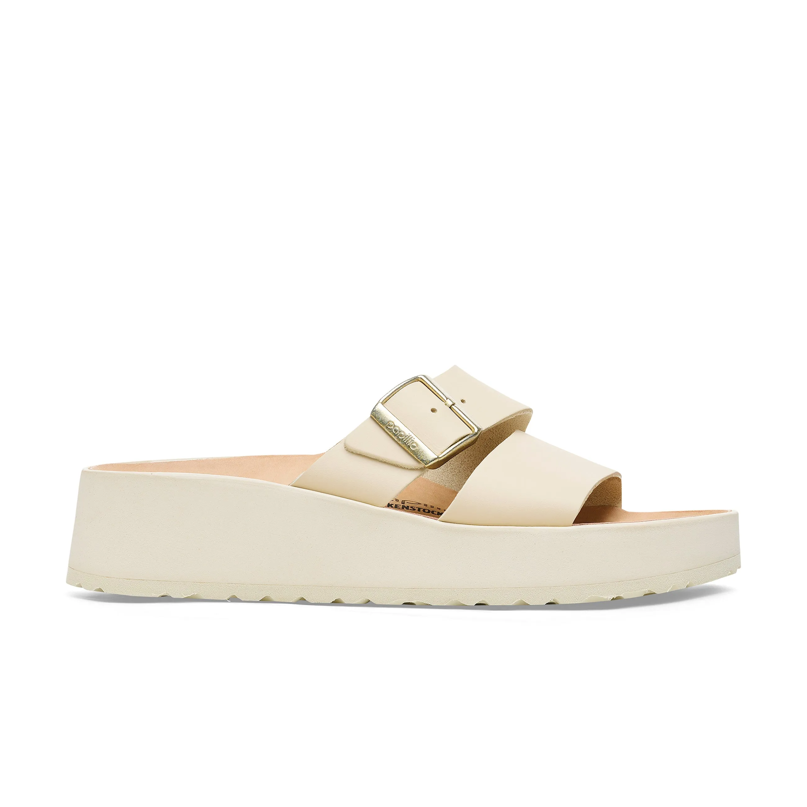 Almina Exquisite Platform Wedge Ecru Smooth Leather