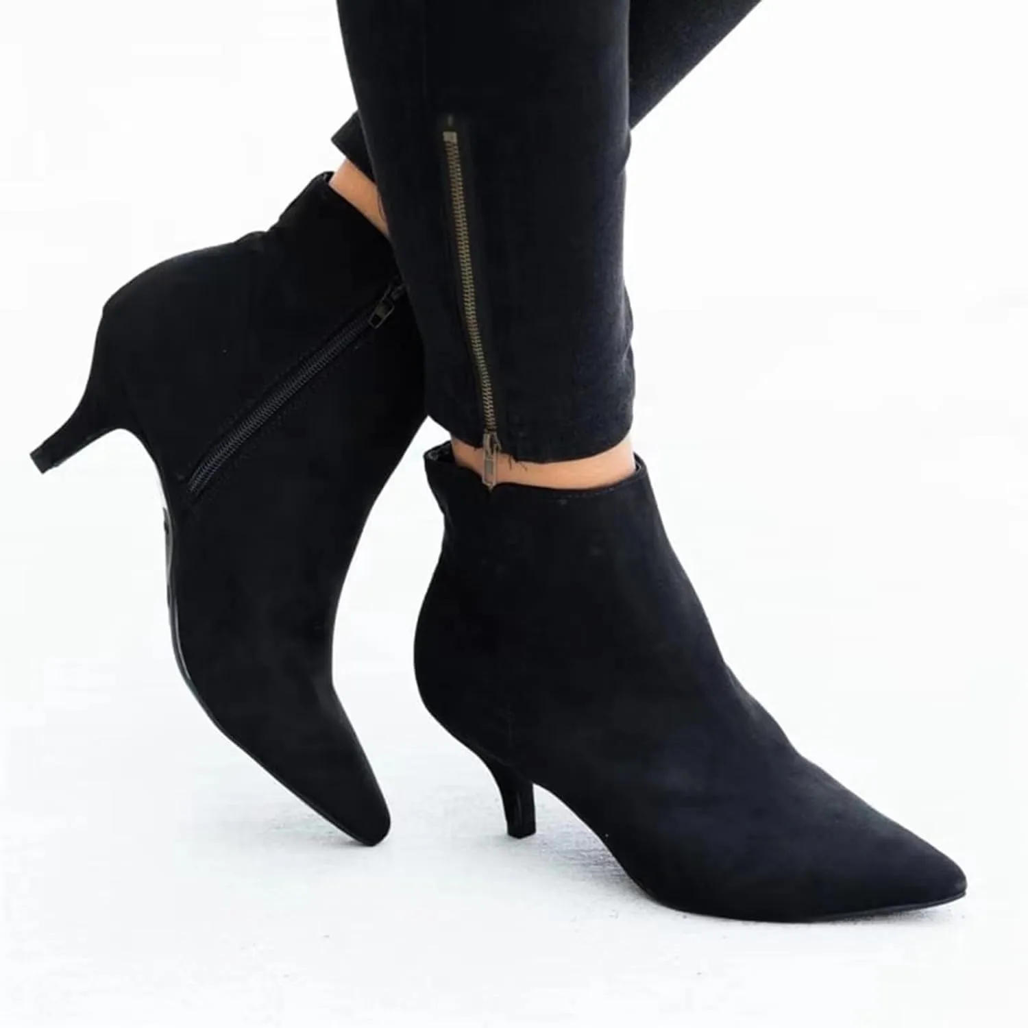 AMDBEL Booties for Women Dressy 2024 Boots Sexy High Heel Ponited Toe Suede Stiletto Boots Ladies Dressy Booties