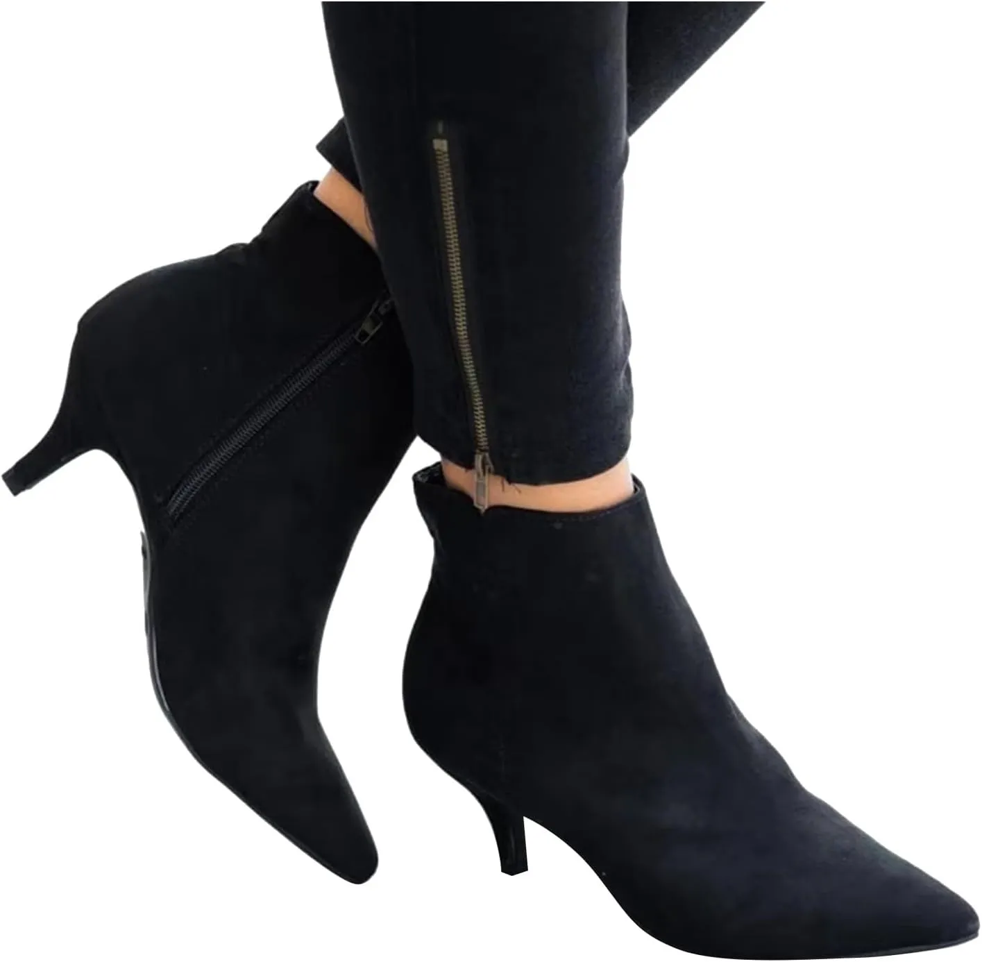 AMDBEL Booties for Women Dressy 2024 Boots Sexy High Heel Ponited Toe Suede Stiletto Boots Ladies Dressy Booties