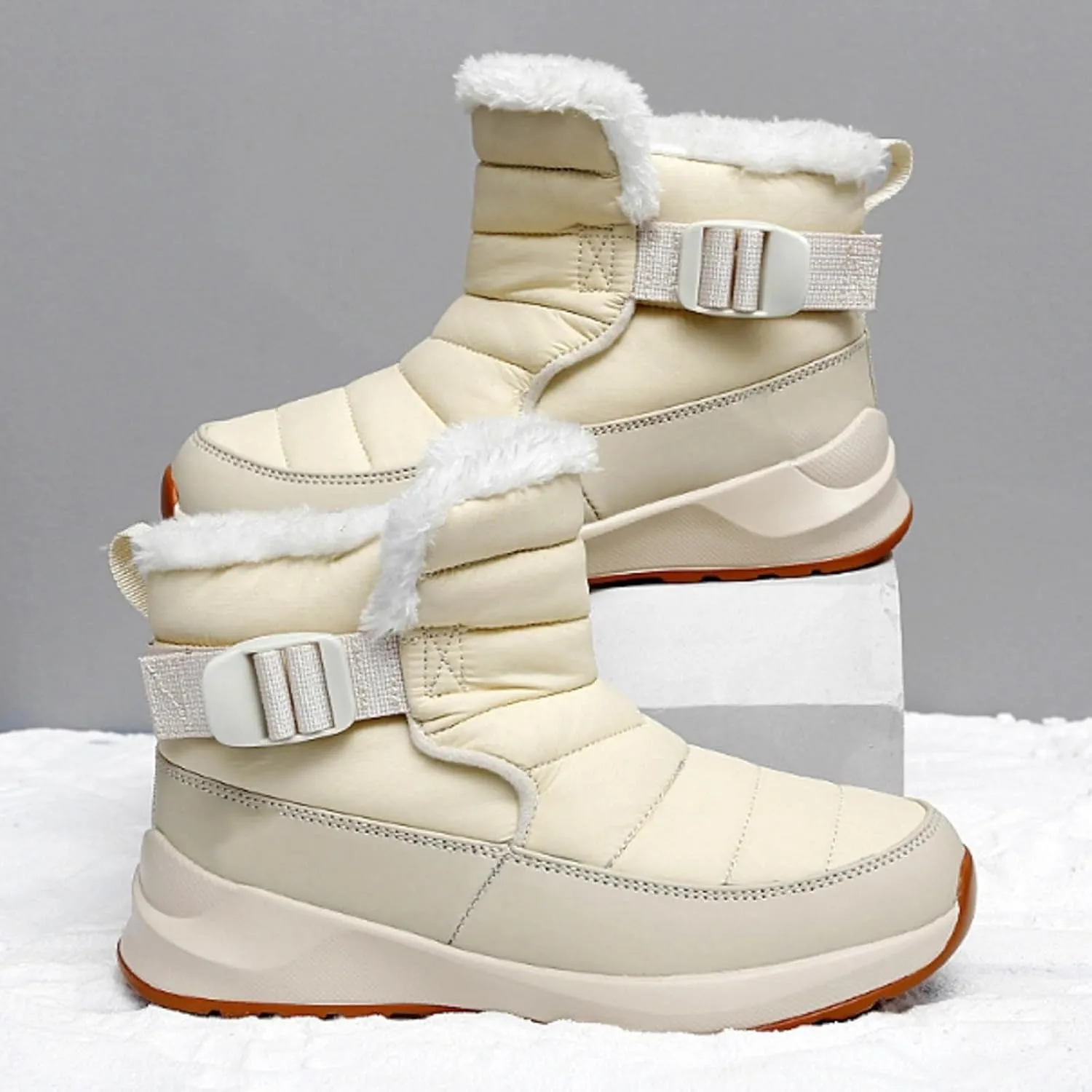 AMDBEL Snow Boots for Women Winter Warm Faux Fur Waterproof Ankle Booties Ladies Comfortable Short Ski Boots Outdoor Shoes