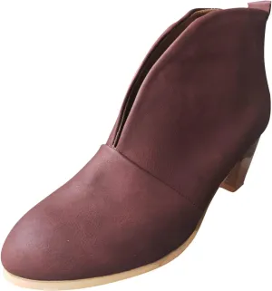 Ankle Boots for Women Low Heel V Cut Ankle Booties Stacked Chunky Heel Dressy Boots Faux Leather Western Booties