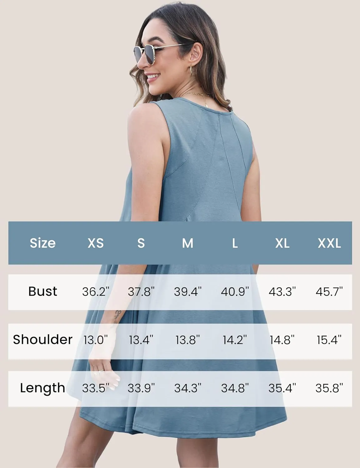 Athlisan Womens Summer Sleeveless Mini Dress Casual Loose V Neck Sundress with Pockets