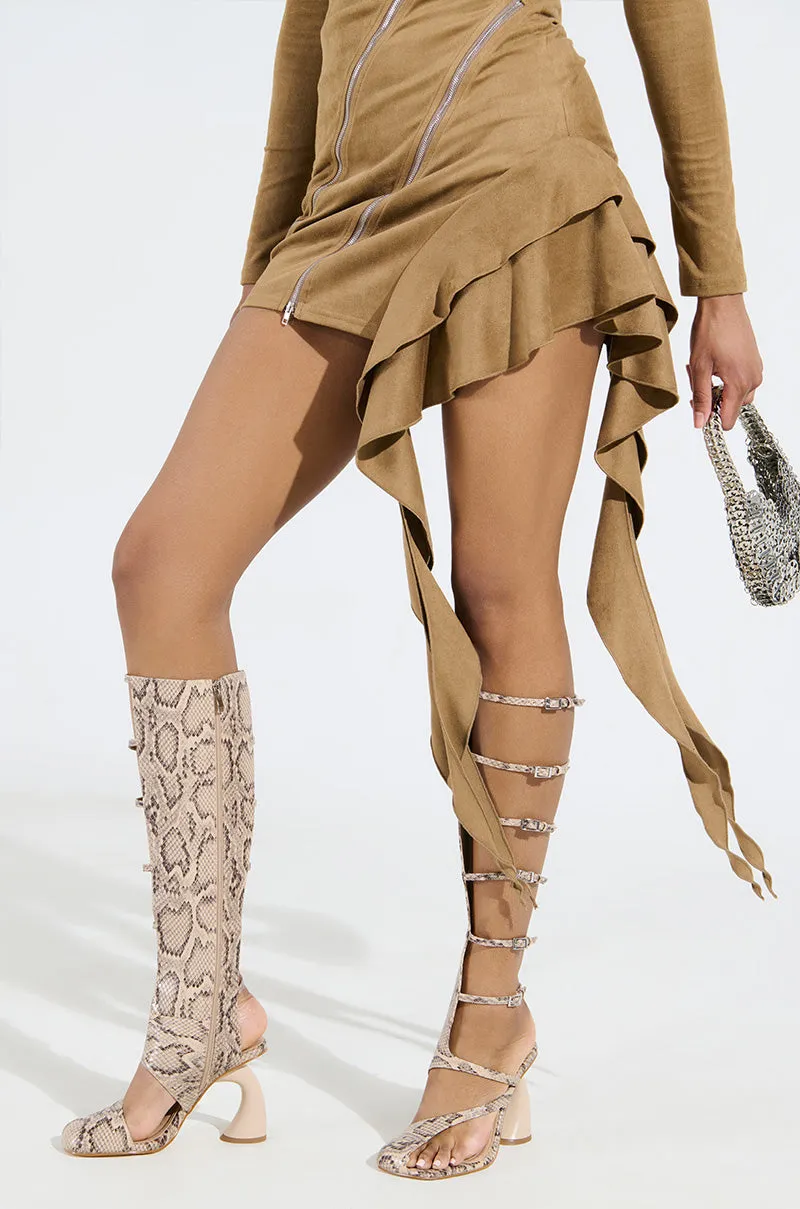 AZALEA WANG ANDRIUS SNAKE CHUNKY GLADIATOR SANDAL