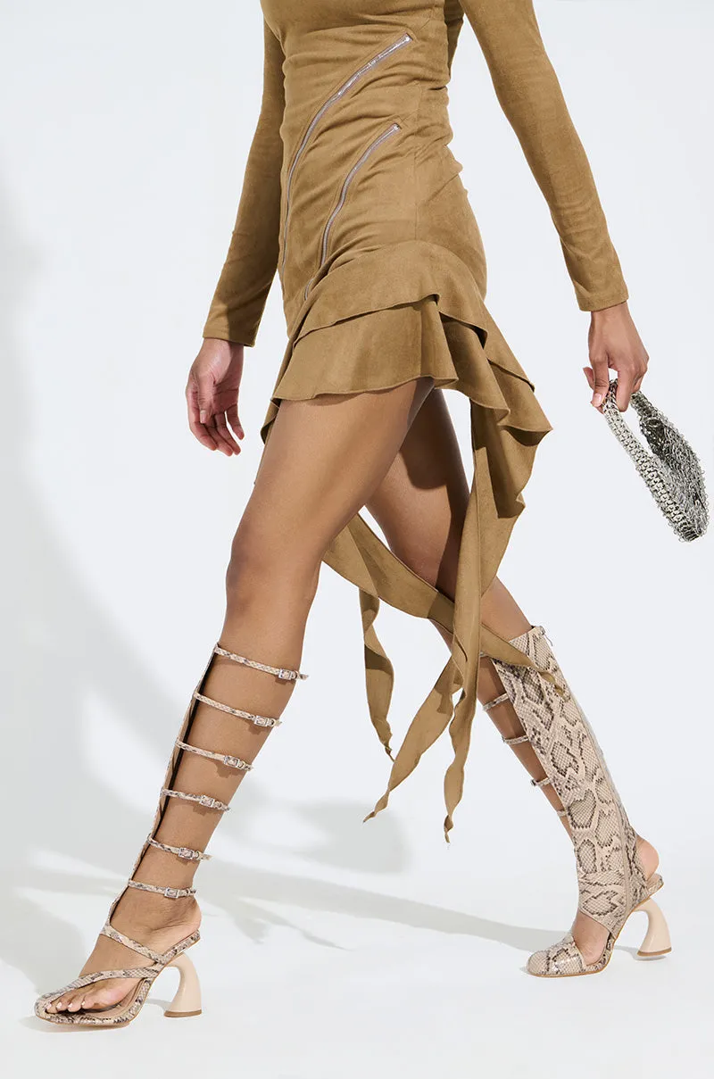AZALEA WANG ANDRIUS SNAKE CHUNKY GLADIATOR SANDAL