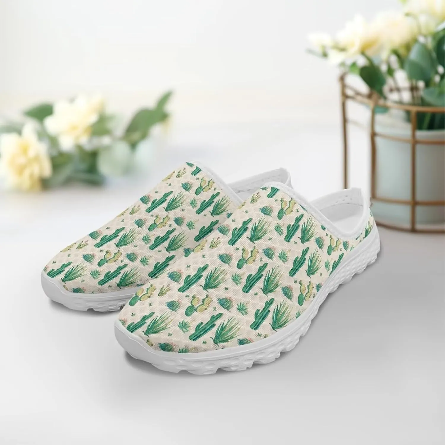 Backless Mesh Mule Shoes for Women Breathable Light Non-Slip Casual Shoe, Easy On-Off for Walking, Office, Trip