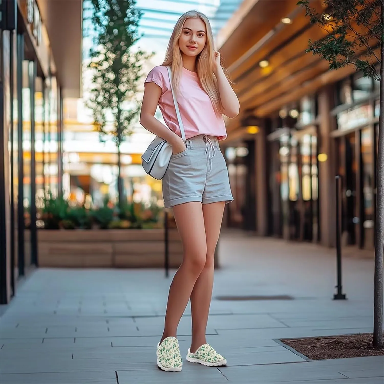 Backless Mesh Mule Shoes for Women Breathable Light Non-Slip Casual Shoe, Easy On-Off for Walking, Office, Trip