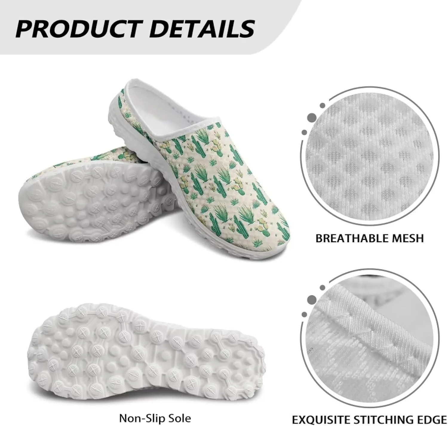 Backless Mesh Mule Shoes for Women Breathable Light Non-Slip Casual Shoe, Easy On-Off for Walking, Office, Trip
