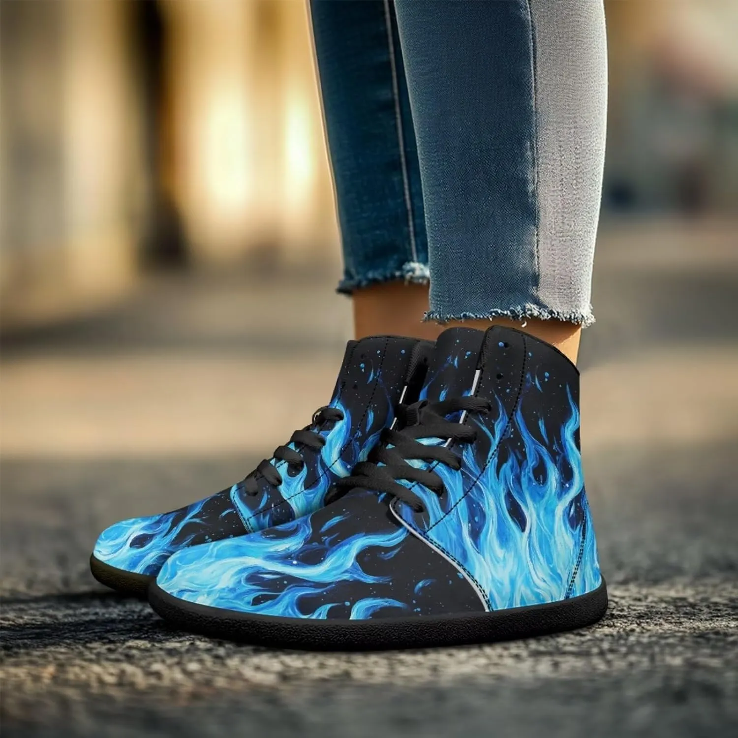 Binienty Women Men High Top Minimalist Barefoot Shoes Zero Drop Sole Outdoor Ankle Boot Shoes