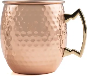 Cambridge Silversmiths Hammered Copper Moscow Mule, Set of 4, 20 Ounce