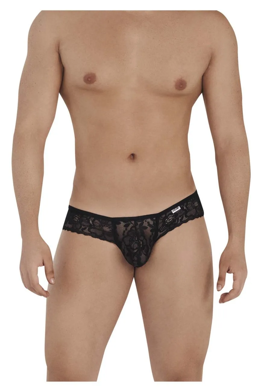 CandyMan 99551 Lace Peekaboo Briefs Black