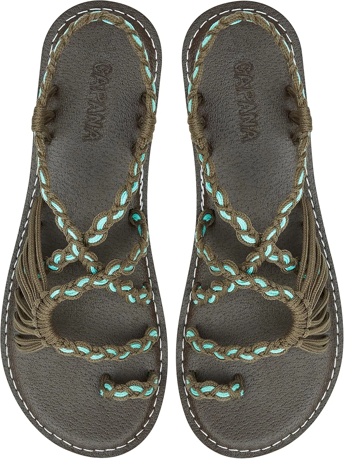 Capana Woven Women's Flat Sandals - Strappy Braided Sandals, Beach Sandals for Women Dressy Summer, Rope Bohemian Sandals, Spring Casual Womens Shoes, Comfy Boho Flats for Teen Girls – Commune