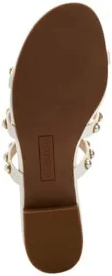 Charter Club Womens Soraya Faux Leather Mule Sandals White 8.5 Medium (B,M)