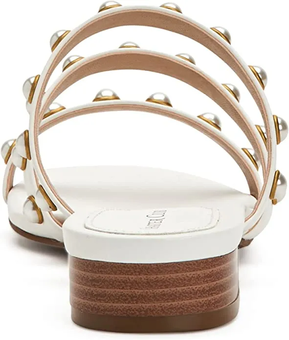 Charter Club Womens Soraya Faux Leather Mule Sandals White 8.5 Medium (B,M)
