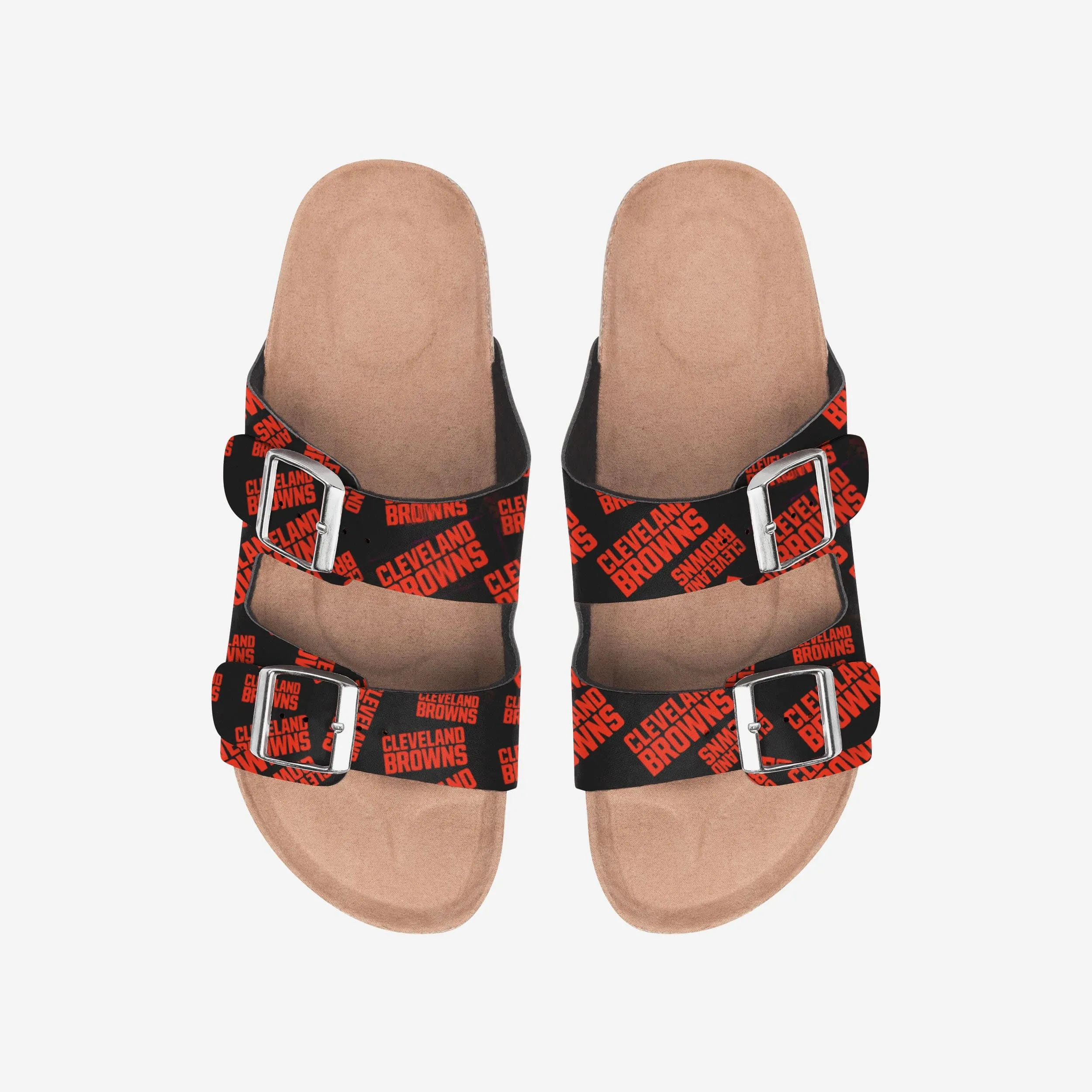 Cleveland Browns Womens Mini Print Double Buckle Sandal