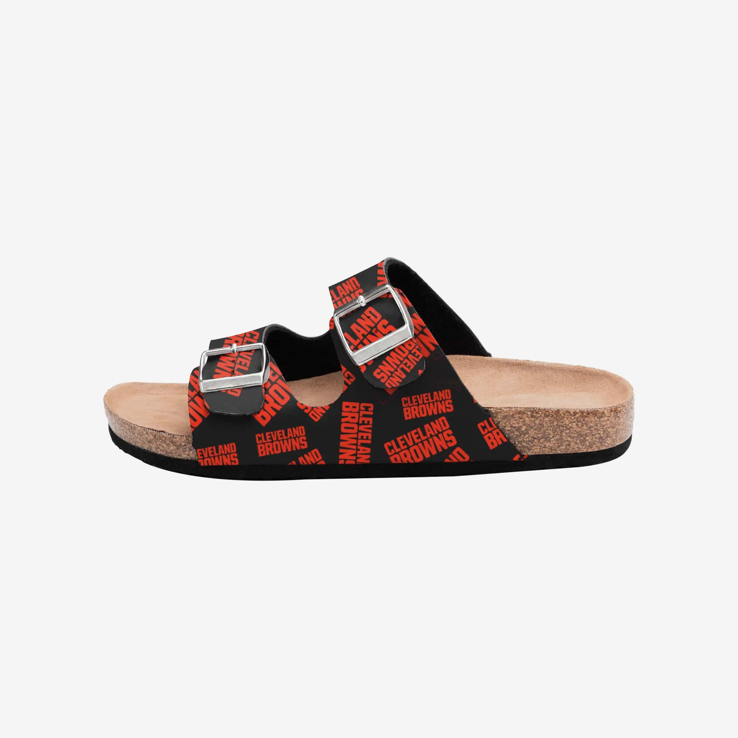 Cleveland Browns Womens Mini Print Double Buckle Sandal
