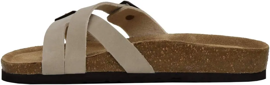 CUSHIONAIRE Women's Liza Cork Footbed Sandal With  Comfort