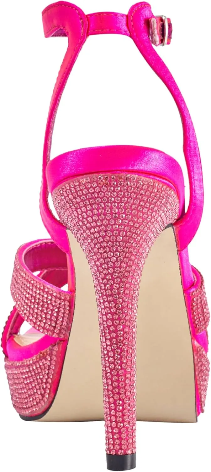 Daisy Rhinestone Heel Platform Sandal