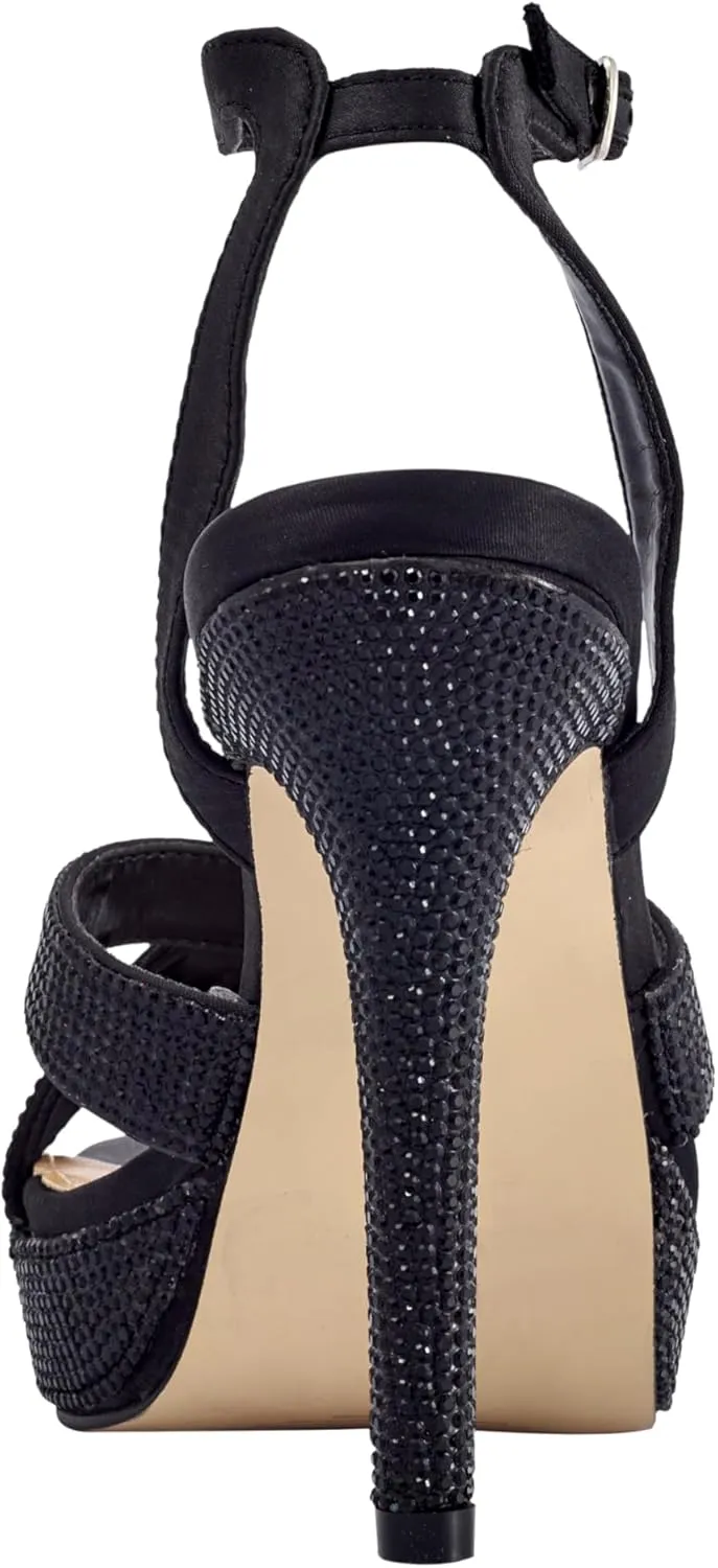 Daisy Rhinestone Heel Platform Sandal