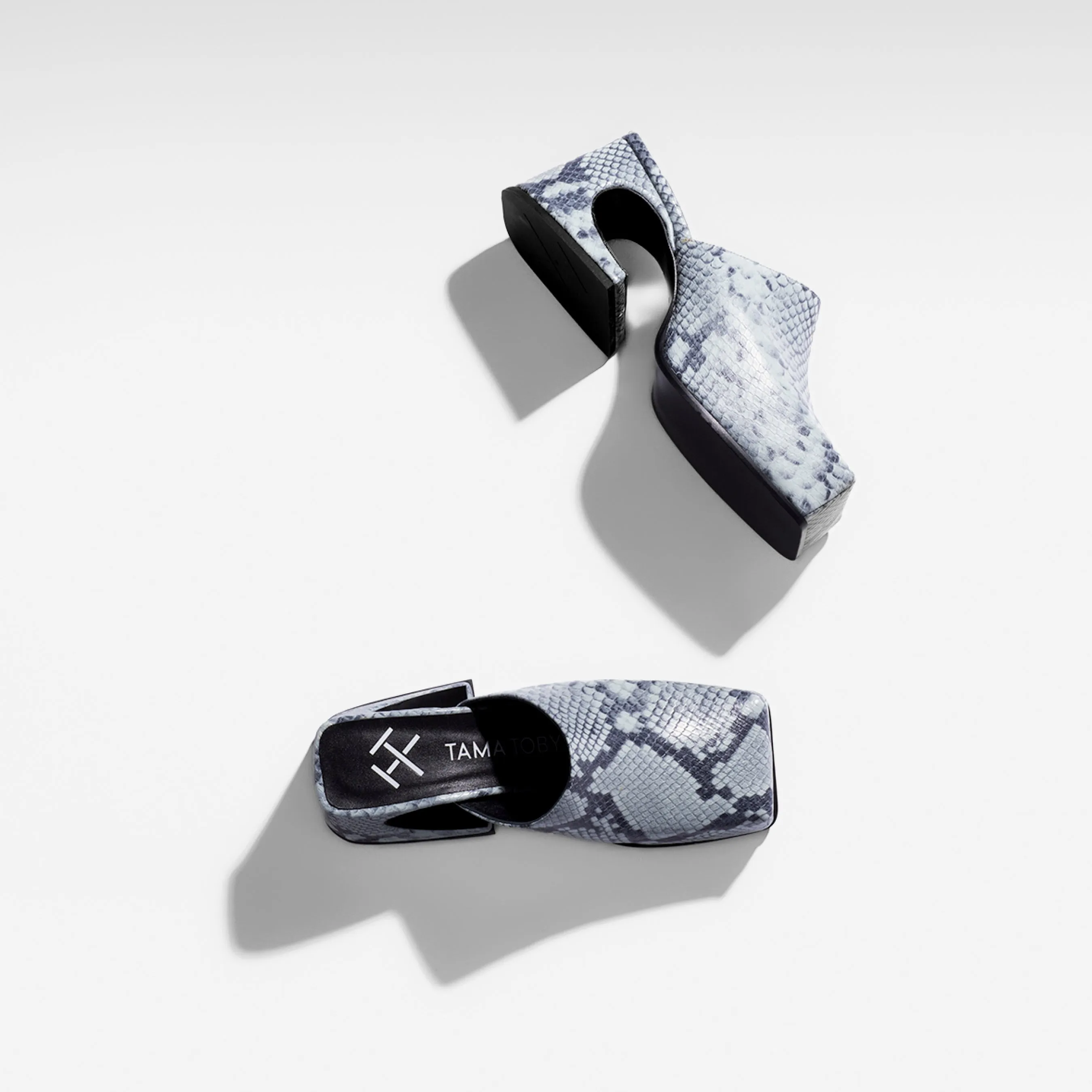 Denim Snake Sassy Mule