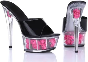 denova's Women's Patent 6in Very High Heel Platform Pole Dance Stiletto Sandal