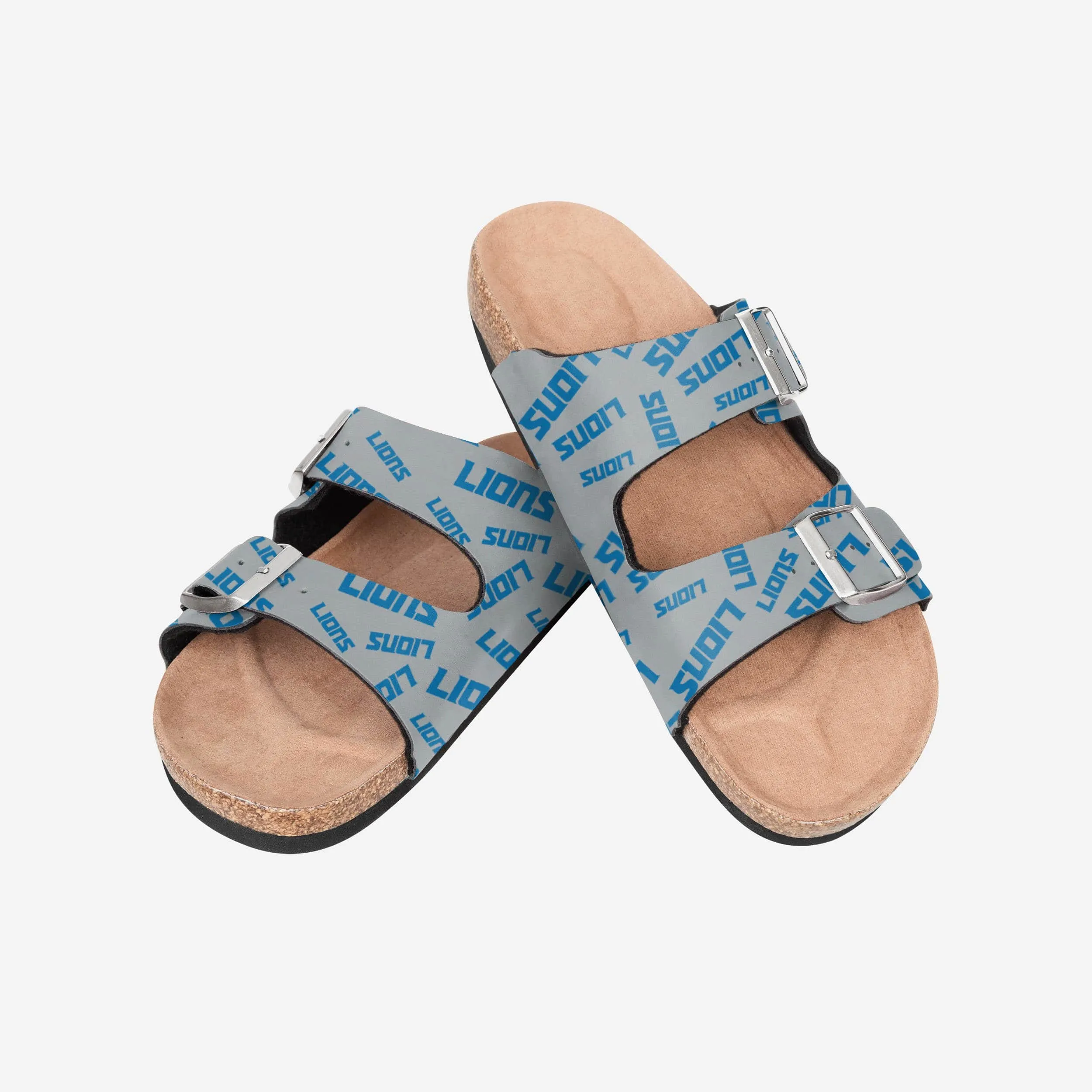 Detroit Lions Womens Mini Print Double Buckle Sandal