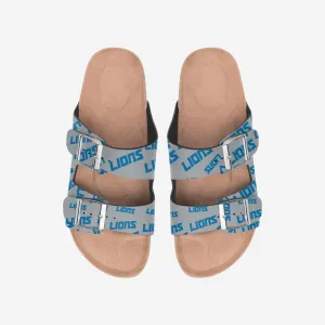 Detroit Lions Womens Mini Print Double Buckle Sandal