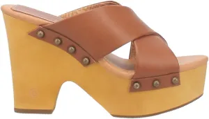 Dingo Womens Driftwood Studded Platform Casual Sandals Casual High Heel 3" & Up - Black