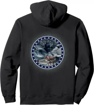 Donkey Raven Horse Crow Rock Mule Star Circle Flower Lei Pullover Hoodie
