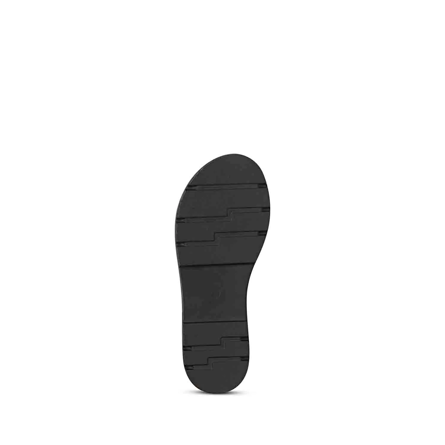 Elara Black Leather Flat Sandals