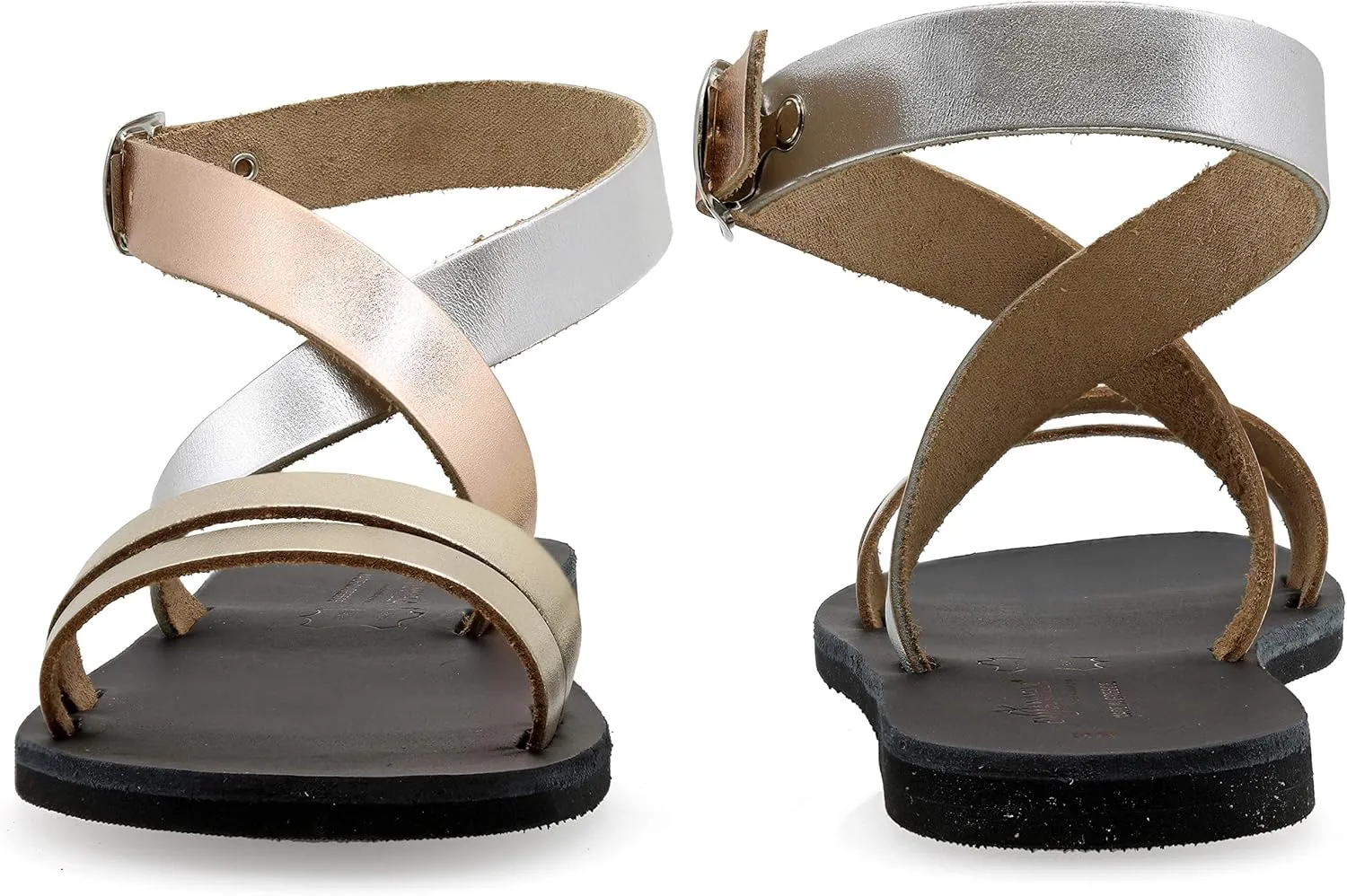 Emmanuela Greek Handmade Leather Flat Sandals, Quality Ankle Strap Sandals with adjustable buckle, Ankle Cuff Summer Shoes, Open Toe Strappy Sandals, Boho Chic Sandals