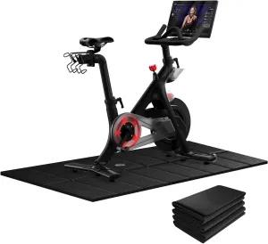 Exercise Bike Floor Mat for Peloton/Spin Bikes, Treadmills, Ellipticals, 63“ × 30”, Heavy-Duty Non-Slip Trainer Pad Protects Hardwood Floors & Carpets from Scratches, Noise, and Damage