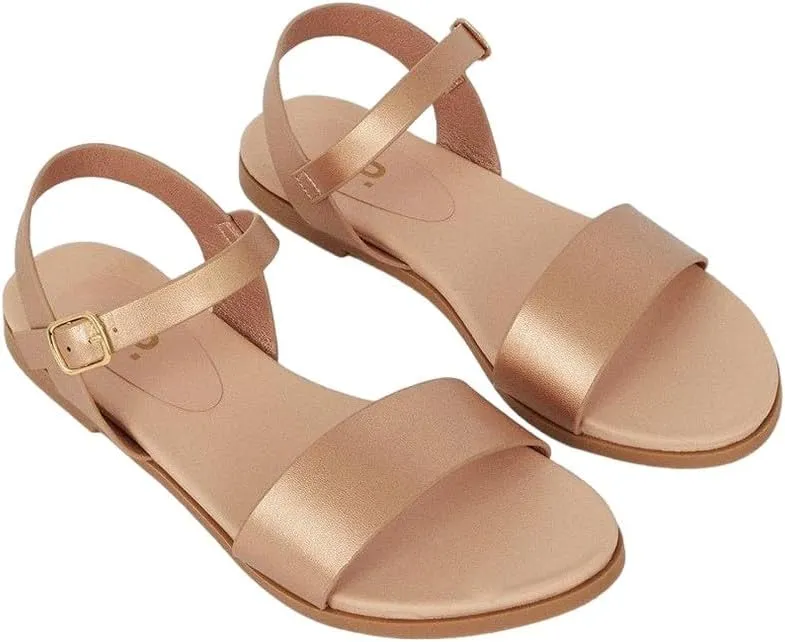 Faye Sandals Ankle Strap Adjustable Buckle Flat for Women