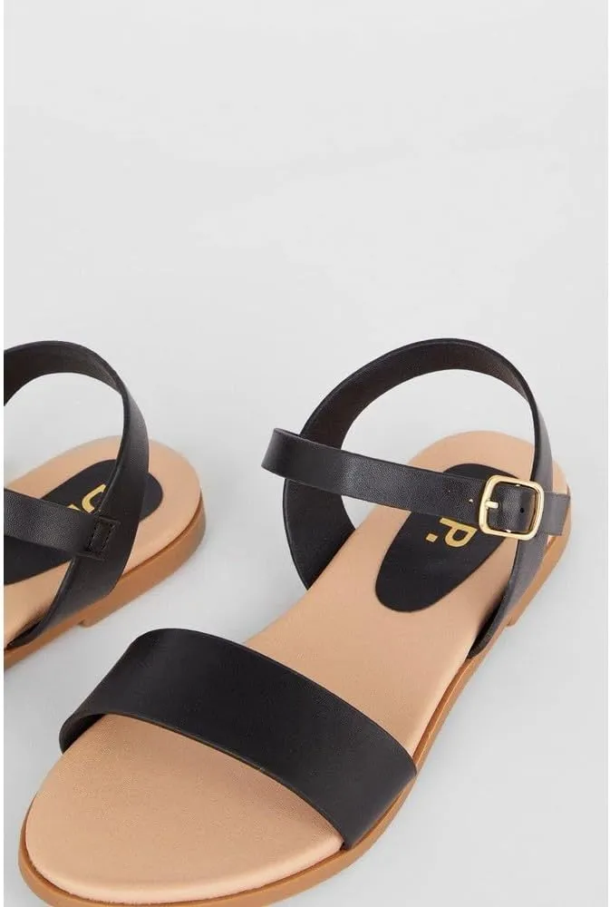 Faye Sandals Ankle Strap Adjustable Buckle Flat for Women