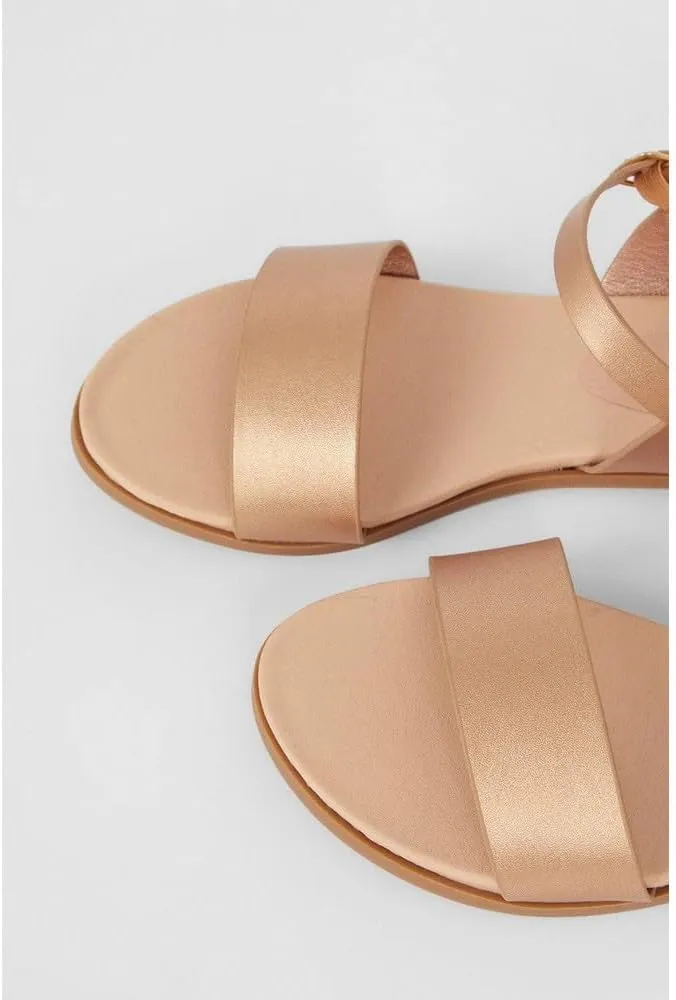 Faye Sandals Ankle Strap Adjustable Buckle Flat for Women