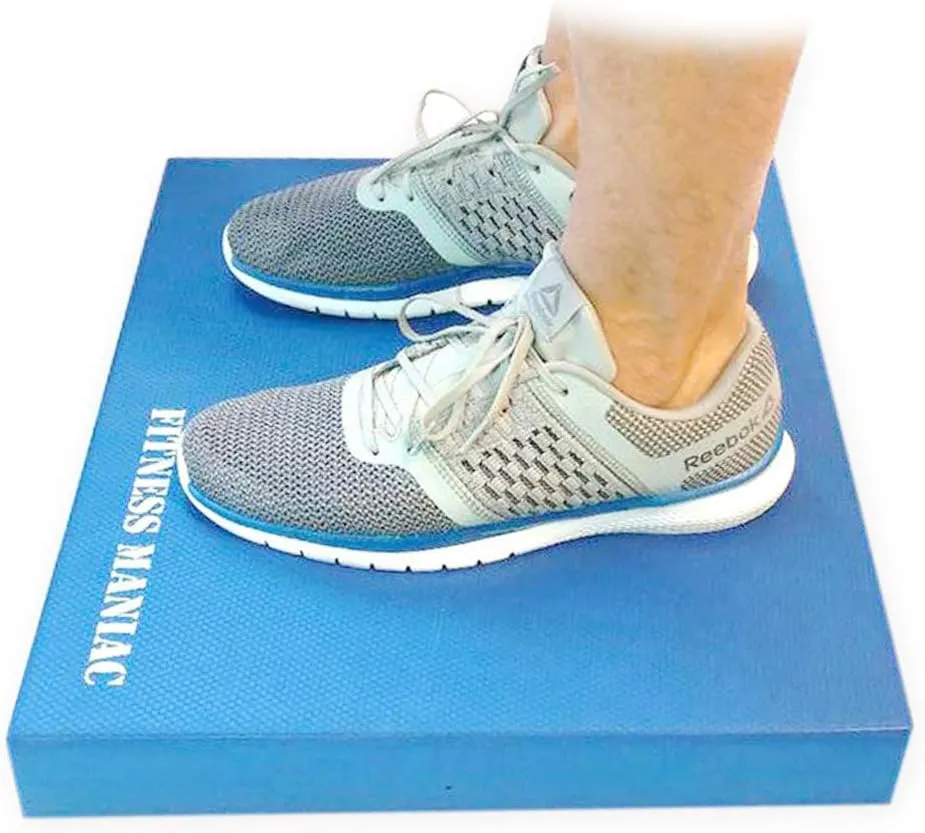 FITNESS MANIAC USA Balance Pad Physical Therapy Gym Exercise Mat & Foam Trainer Stability Disc Fitness Training Yoga Blue XL Cushion and Core Pads for Fit Seniors Exercises Balancing