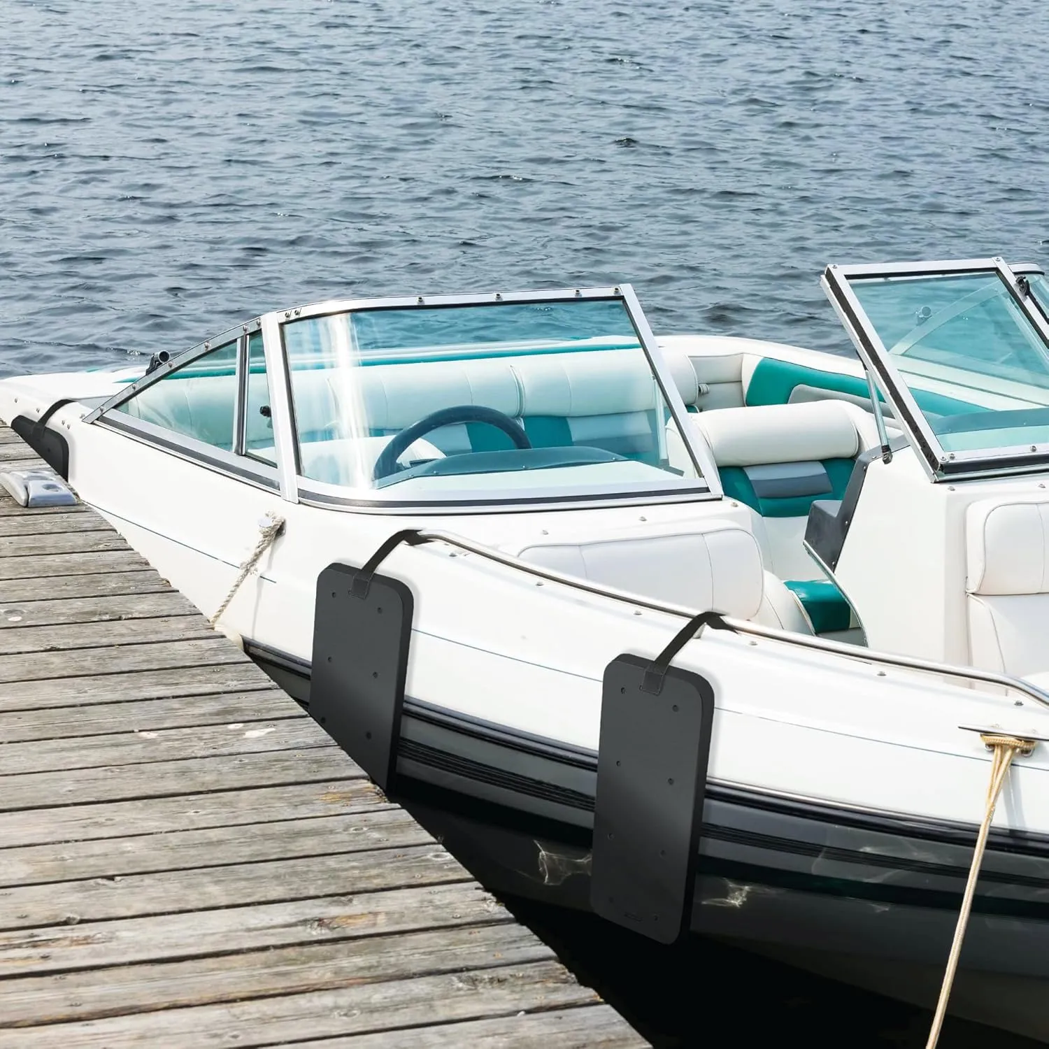 Flat Fender for Boat Docking, 38mm Thick Bumper Pad for Boats, Yachts or Pontoons, EVA Foam Defender with Nylon Fastening Strap