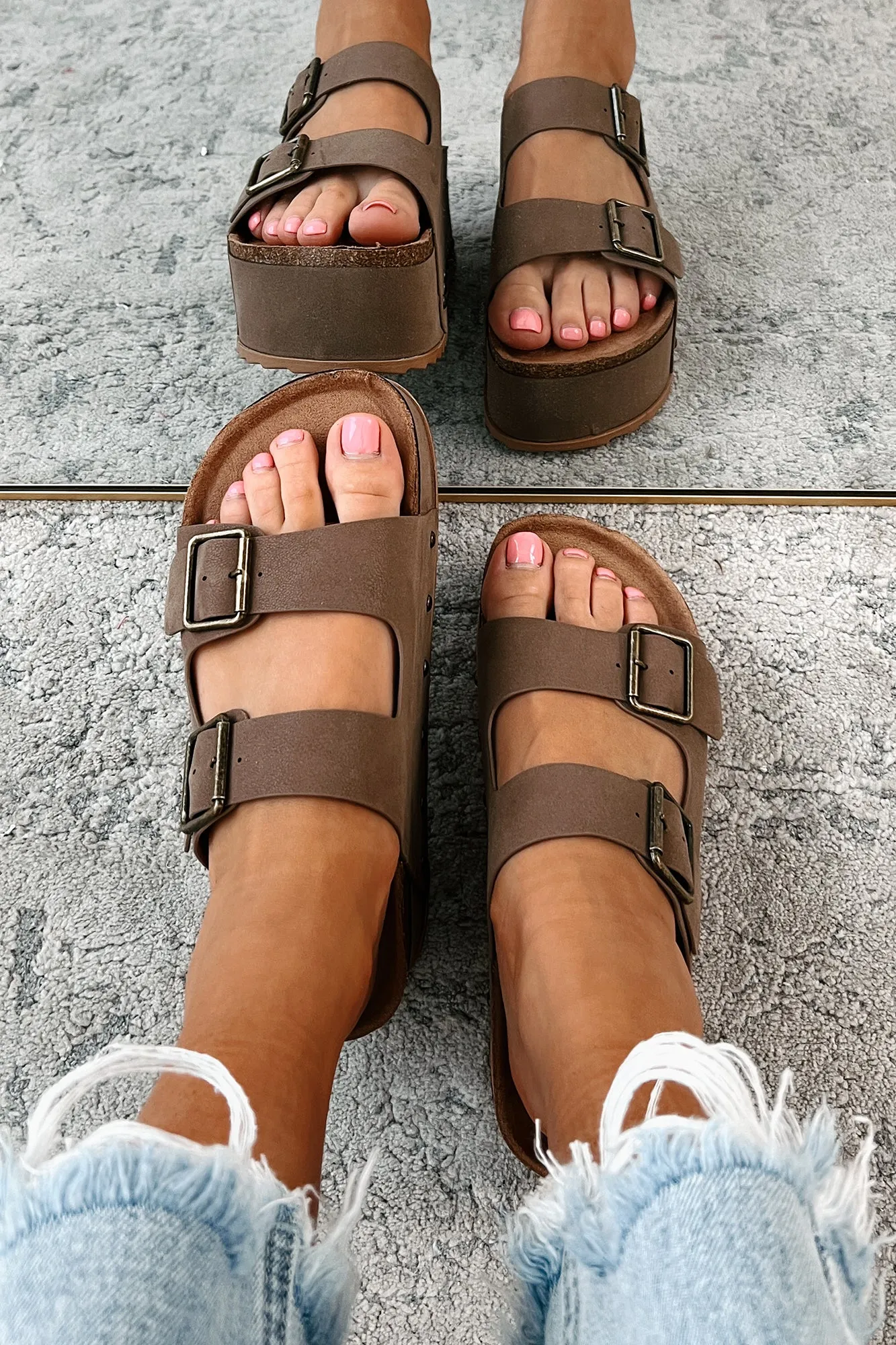 Free Spirited Soul Platform Sandals (Tan Nubuck)