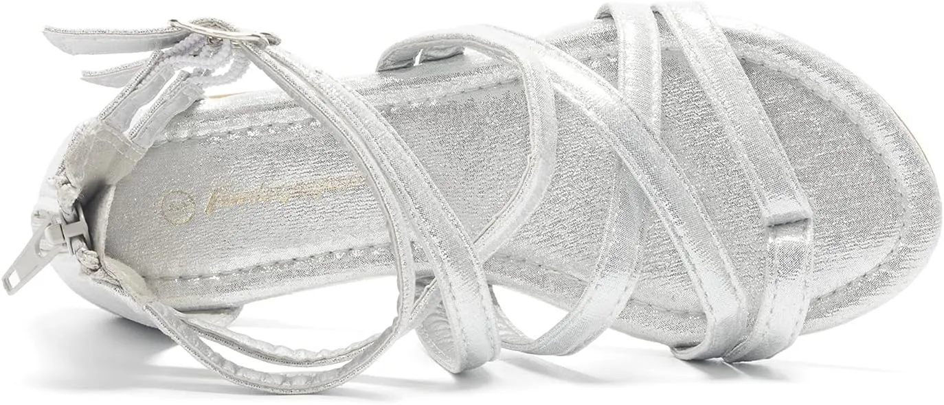 FUNKYMONKEY Girls Gladiator Strap Sandals Flat Fisherman Thong Cross Strappy Sandals