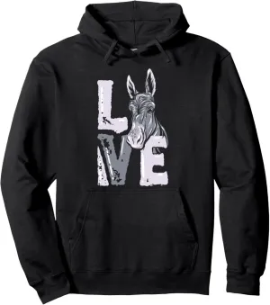 Funny Donkey Animal Mule - Love Donkeys Pullover Hoodie