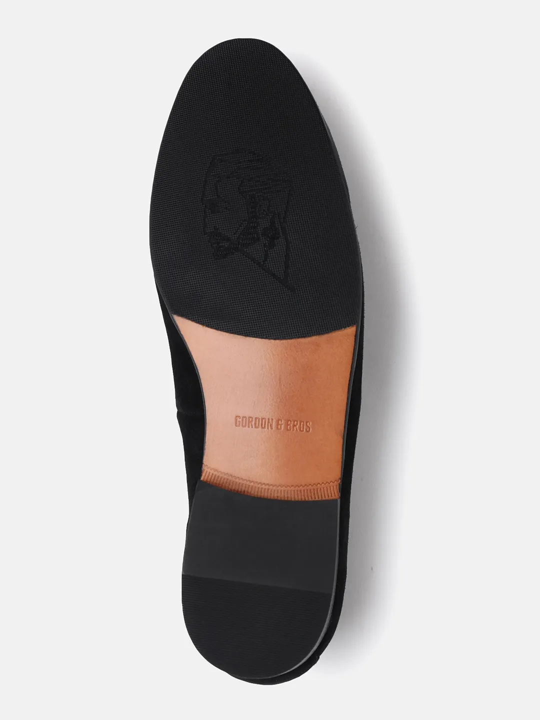 Gordon And Bros Suede Black Men Tassel Loafer