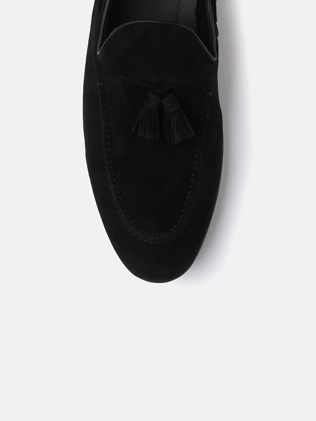 Gordon And Bros Suede Black Men Tassel Loafer