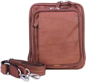 Gun Toten Mamas U.S. Bison Leather Raven Cross Body Bag, Rust, One Size
