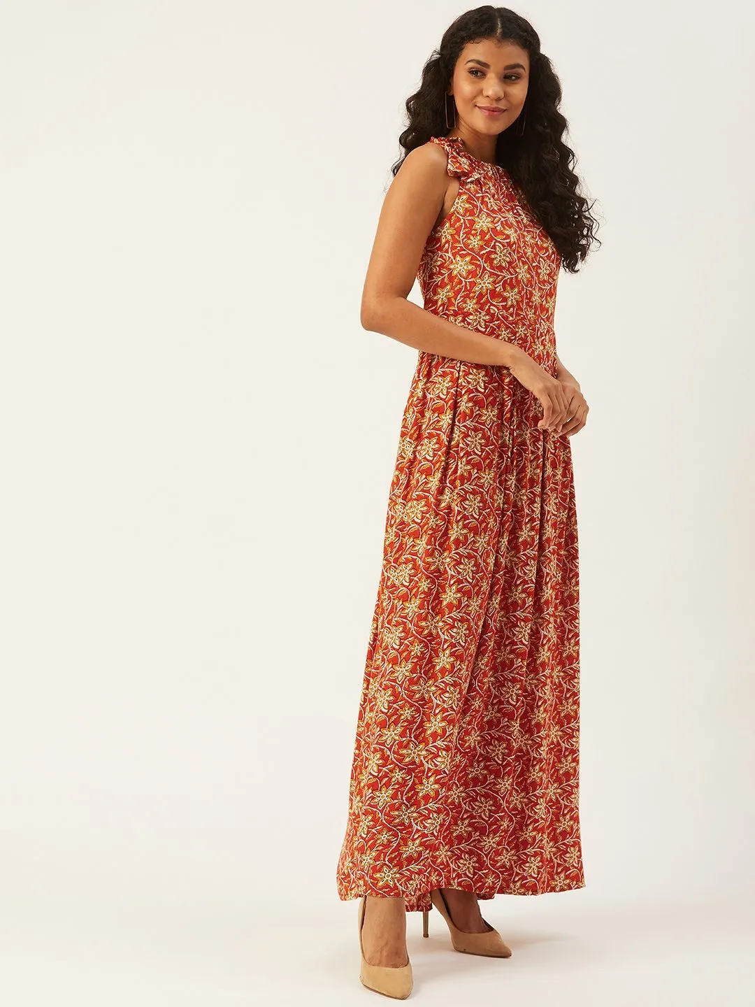 Halter In Orange And Mustard