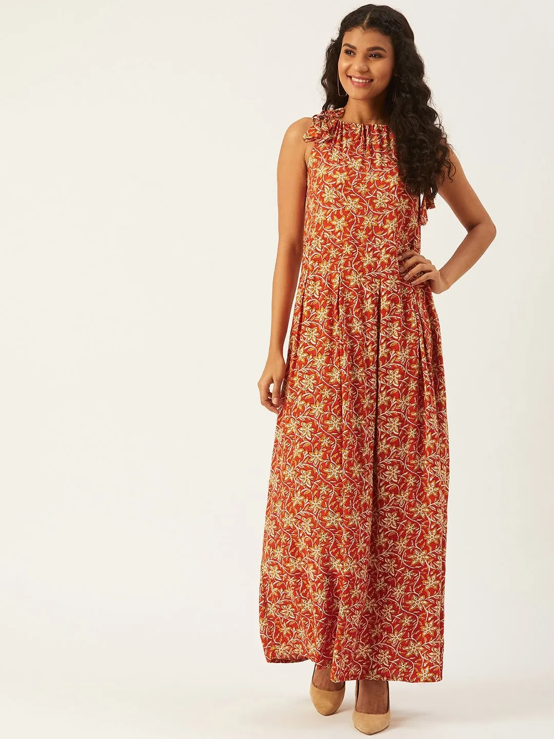 Halter In Orange And Mustard