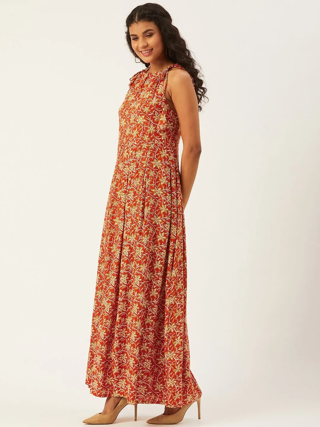Halter In Orange And Mustard