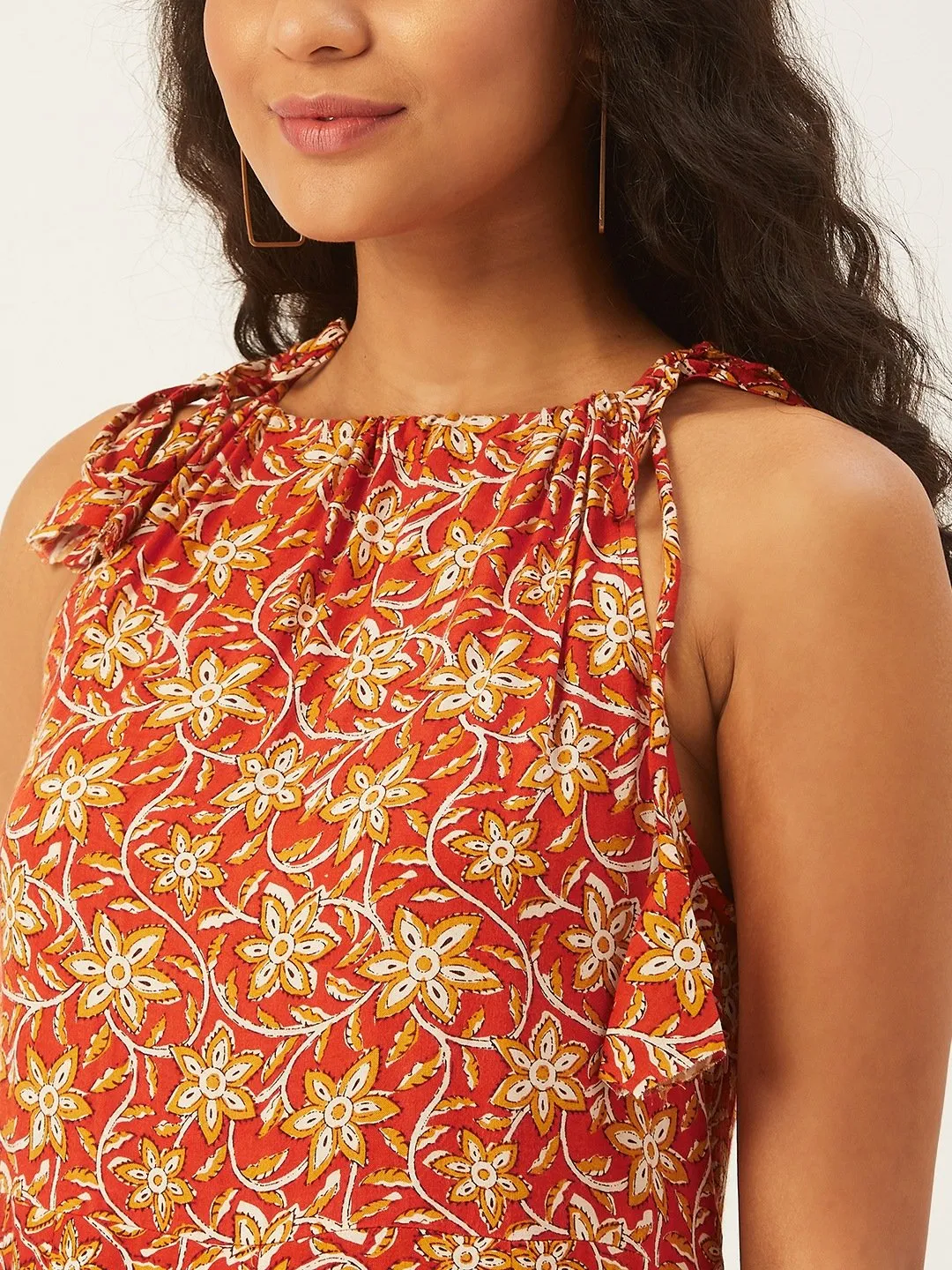 Halter In Orange And Mustard