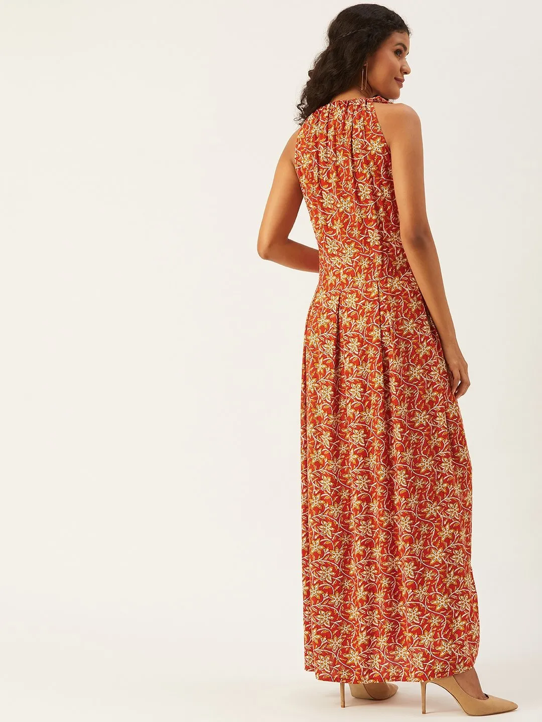 Halter In Orange And Mustard